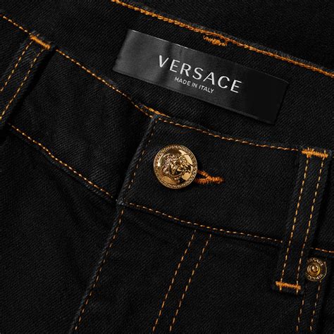 versace jeans slim fit jeans 54 90art nr 31209676-002|Versace Jeans Couture: Black Piece Number Slim Jeans .